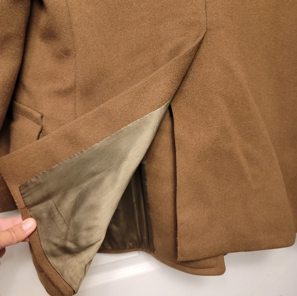 Men's Brown Heavy Wool Green Satin Lining Authentic Military Coat 8 Buttons - Picture 11 of 14